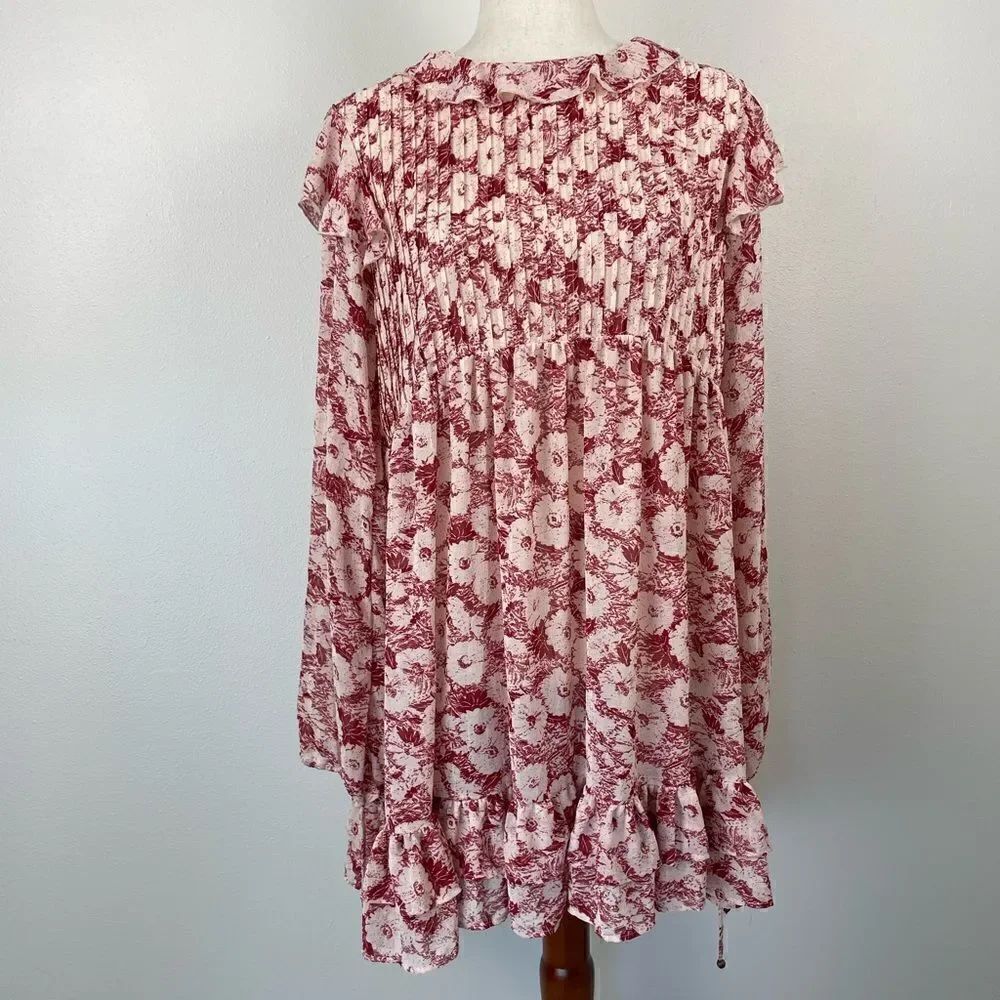 NWOT Free People Boho Floral Tunic Top Size M